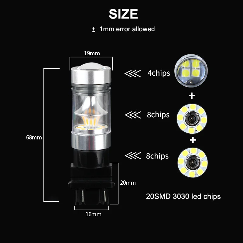 2 шт. светодиодные лампы для стоп светильник сигналов 3157 3057 P27/7 Вт