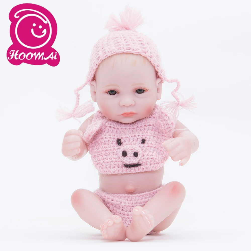 25 см 10 дюймов милый новорожденный мини Bebe Reborn Baby Doll полный силиконовый винил