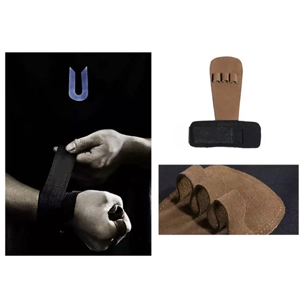 

1 Pair Leather Hand Grips Gymnastics Palm Protector Pull Up Bar Palm Guard Glove
