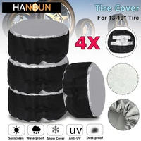 4pcs universal 13 19 16 20inch car for suv tire cover case spare tire wheel bag tyre spare storage tote polyester oxford cloth