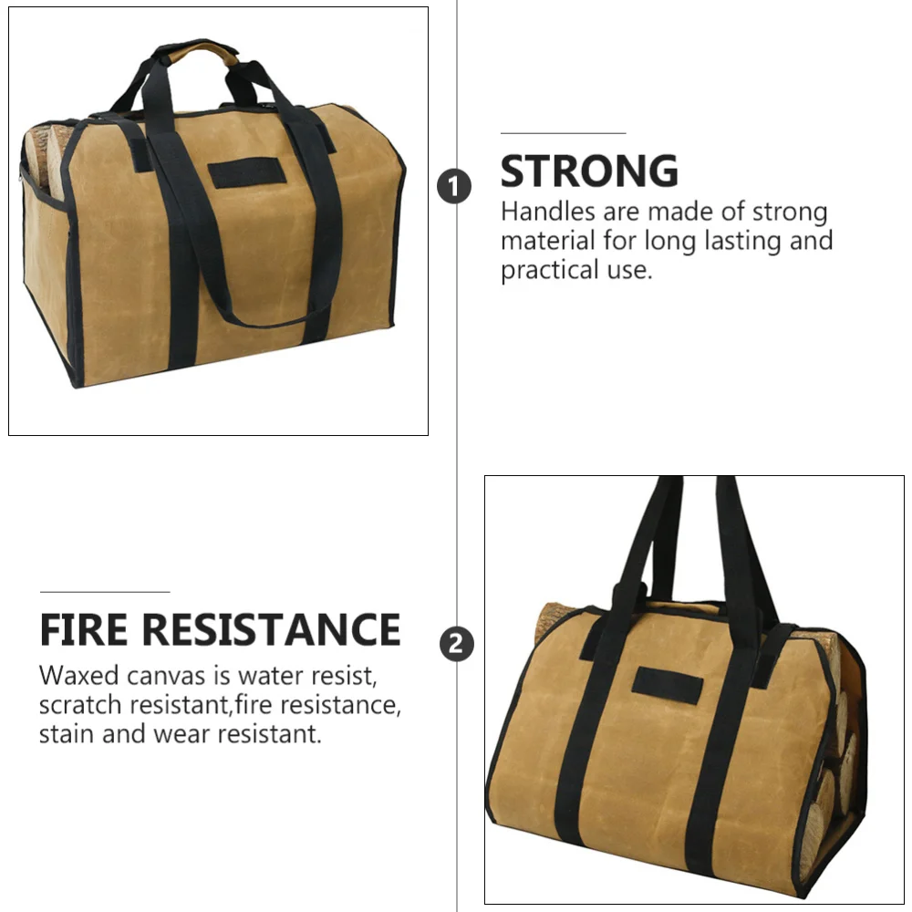 

Large Capacity Log Tote Handbag Firewood Carrier Holder Firewood Handbag