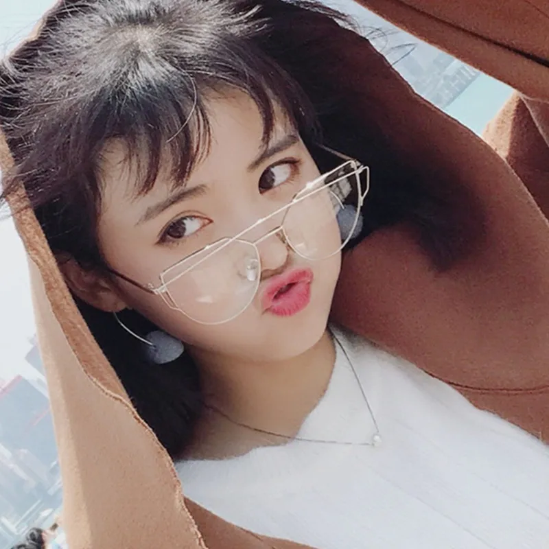 Женские винтажные зеркальные очки кошачий глаз Классические роскошные в стиле