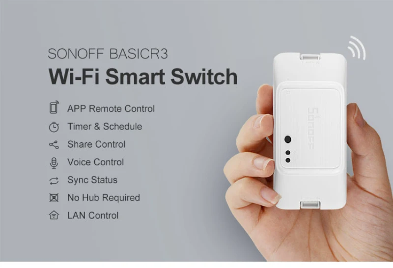 

1/510pcs SONOFF BASIC R3 Wifi Switch Support APP/LAN/Voice Remote Control DIY Mode Works With Alexa Google Home
