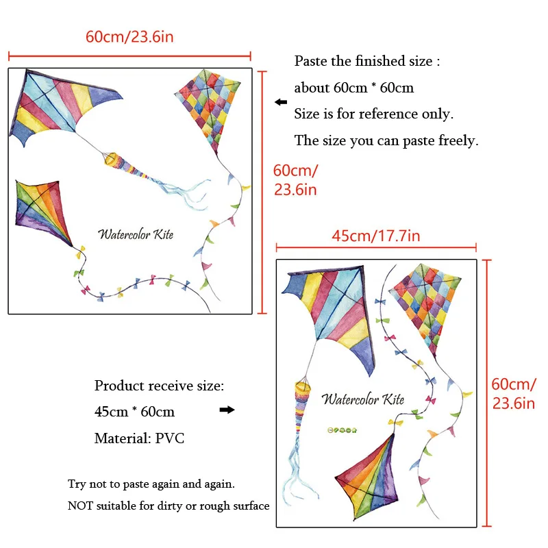 Цветные настенные наклейки с кайтами декор для гостиной спальни кухни фотообои