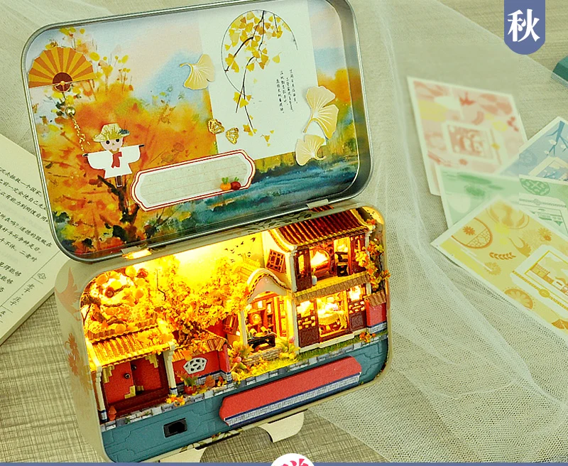 TH7 Рождественские подарки Diy коробка Кукольный дом игрушки для детей мебель миниатюрный деревянный Miniaturas кукольный домик подарки на день рождения S903 - Цвет: TH7