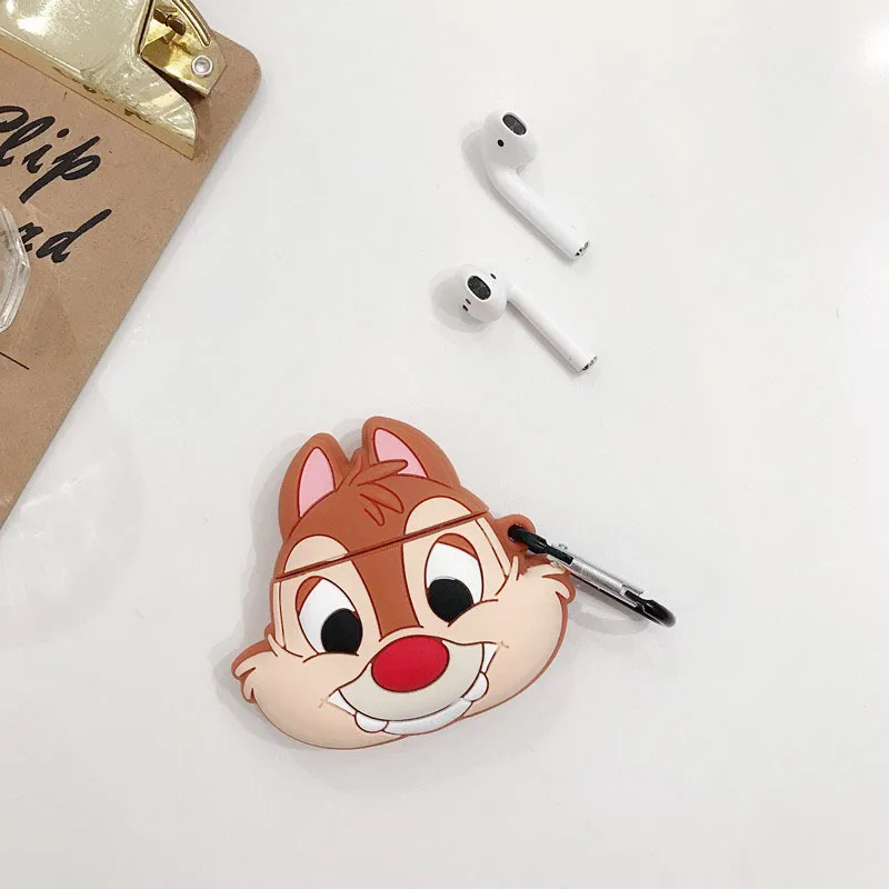 Для AirPod 2 Чехол 3D белка мультфильм мягкий силиконовый беспроводной Bluetooth кожухи головных телефонов для Apple Airpods чехол милый чехол Funda
