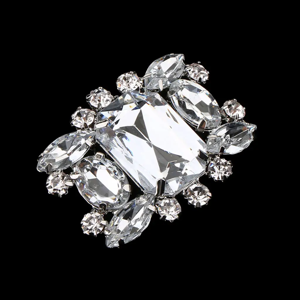 

Elegant Rhinestone Shoe Clip Metal Shoe Charm Decor Buckle for Ladies