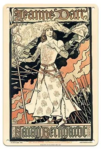 Жанна д 'Арк Жанны д' Арк Сара Бернар Театр постер Eugen Grasset c.1893 металлическая