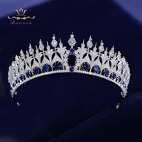 bavoen blue zircon brides crowns tiaras sparkling crystal headpieces wedding hair accessories prom hair jewelry gift