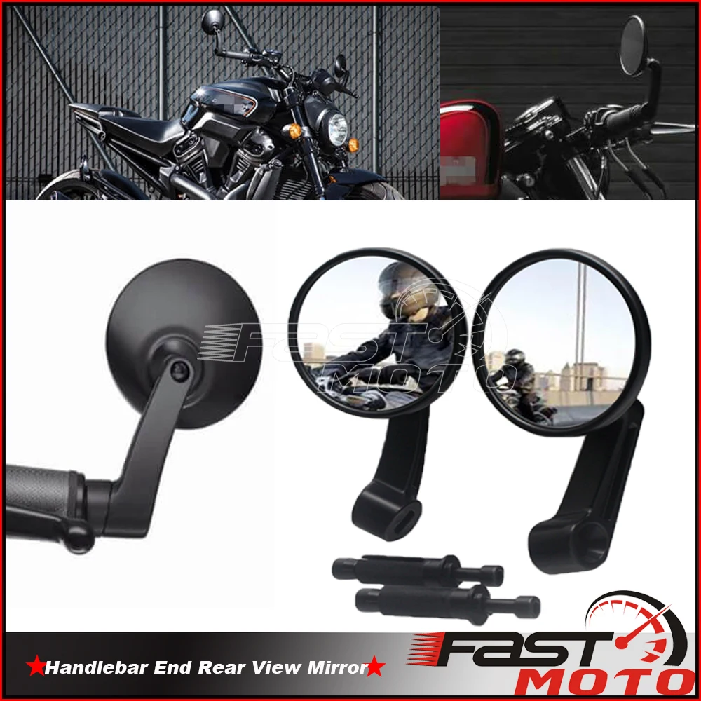 

Зеркало заднего вида мотоциклетное универсальное для Harley, Yamaha, Suzuki, Honda, Ducati, Kawasaki, BMW, Dyna, 1 пара