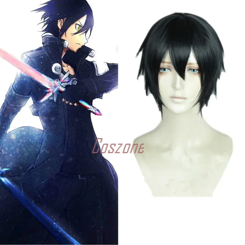 Меч искусство онлайн Сан алицинизация Kazuto Kirigaya Kirito черные короткие термостойкие