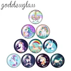 Новый волшебный Рог лошади единорога, 10 шт., 12 мм16 мм18 мм25 мм, круглые фото, Стеклянные Кабошоны, демонстрация, плоская задняя часть