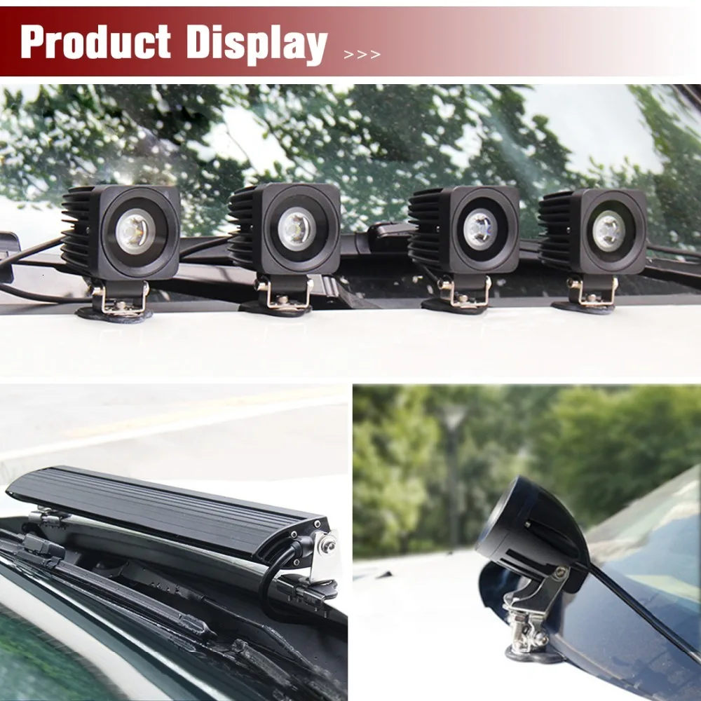 

1/2 PC Car Universal Stainless Steel LED HID Bar Light Mounting Bracket Hood Engine Free Punching LED Work Light Strip Bracket