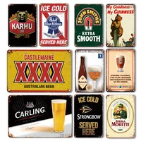 beer billboard tin sign vintage beer sticker metal plate sign personalized kitchen bar decor sign art wall metal painting plaque
