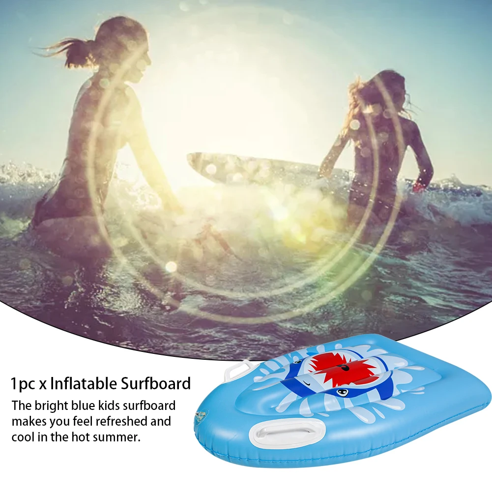 

For Kids With Handles Inflatable Surfboard Swimming Party Summer Pool Float Lightweight Water Fun Durable Beach Slide Rider