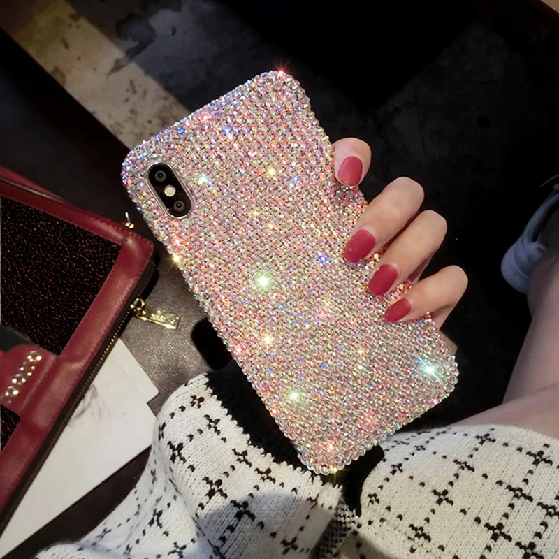 Модный Цветной Алмазный Роскошный Стразы чехол для iPhone 5S 6 6S 7 8 Plus X XS XR 11 Pro XS Max чехол Блестящий женский чехол