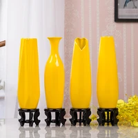 30cm modern yellow vase furniture decoration ceramic red tabletop vase statue vase flower pot home decorations wedding