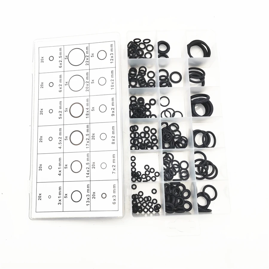 

Universal 225pc Rubber O-Ring Washer Seals Sealing Gasket Assortment Kit 18 Size