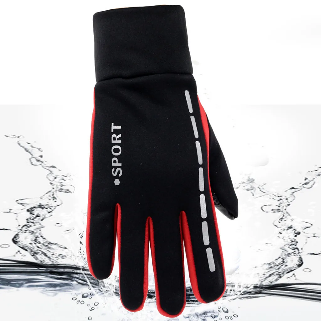 Мужские зимние перчатки с противоскользящими эластичными манжетами теплые