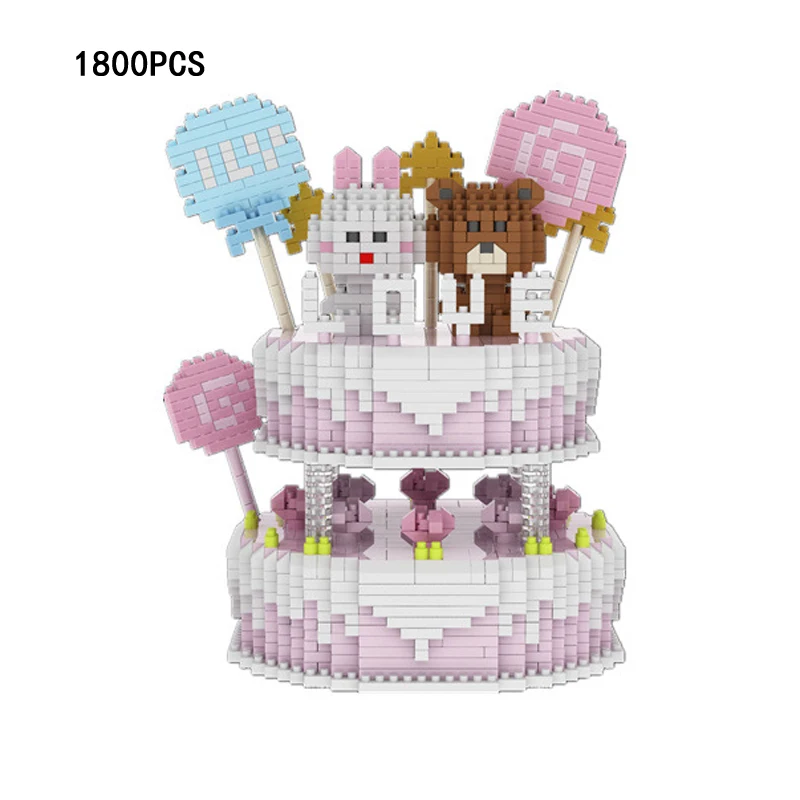 Конструктор вкусная еда кирпич для свадьбы дня рождения торт микро-Алмазный Блок