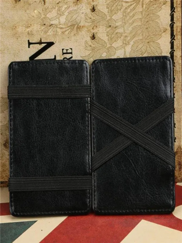 15 # Мини нейтральный магический двойной кожаный кошелек держатель для карт |