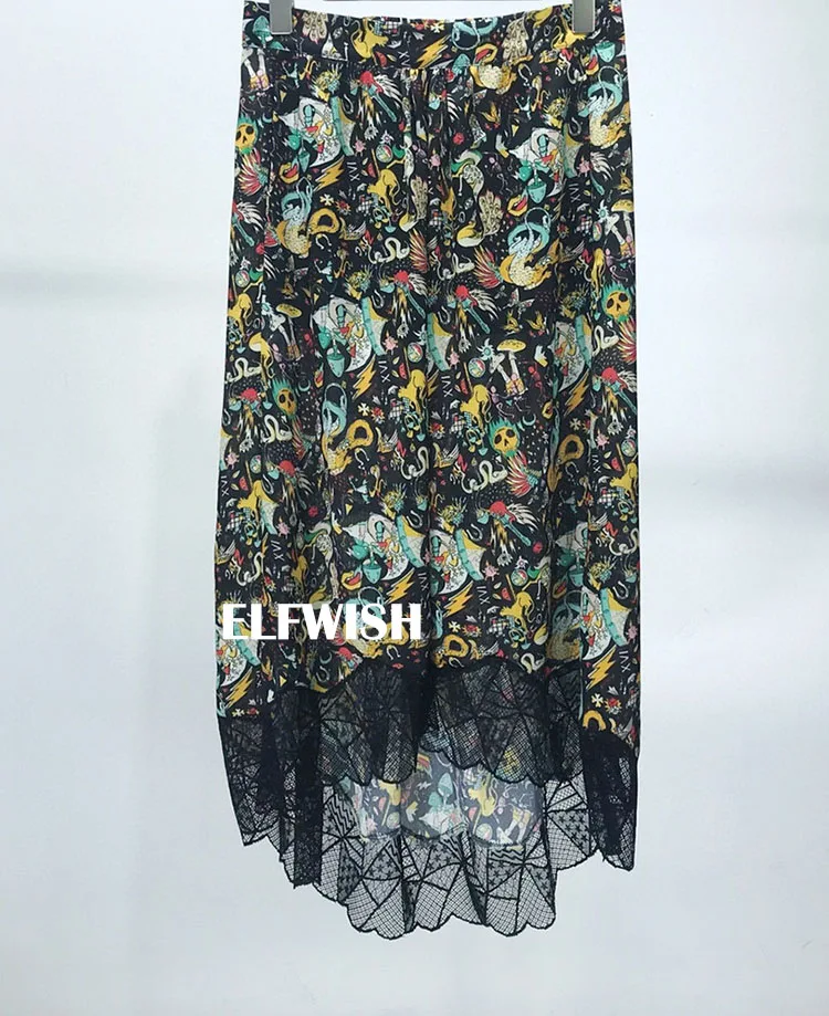 Женская Асимметричная Юбка-миди с цветочным принтом и поясом на резинке - купить