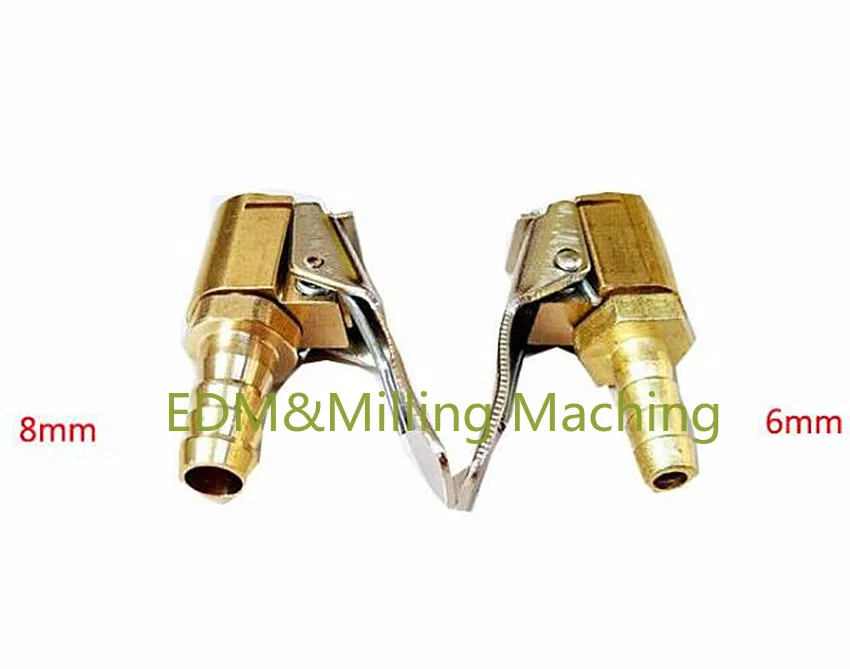 

1PC CNC Brass 6mm 8mm Car Tyre Inflator Valve Connector Air Chuck Tire Clip Lock-on For Milling;Lathe;Edm;spark machine