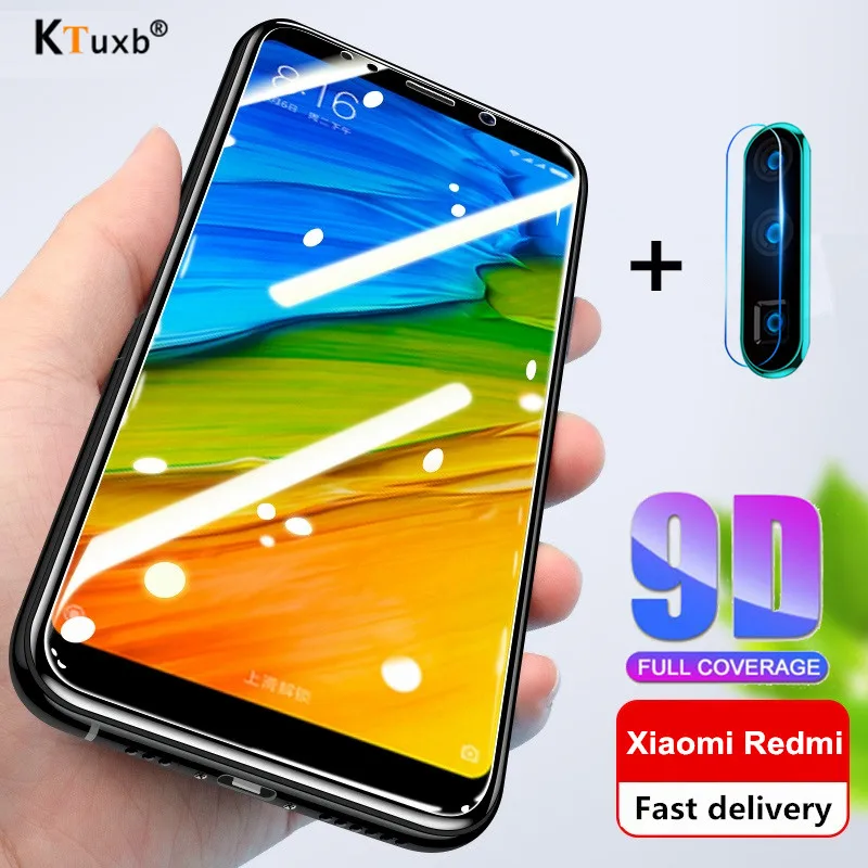 Закаленное стекло 2 в 1 для Xiaomi Redmi Note 5 6 7 8 Pro 8T 9D полная защита экрана 6A 7A 8A защитная