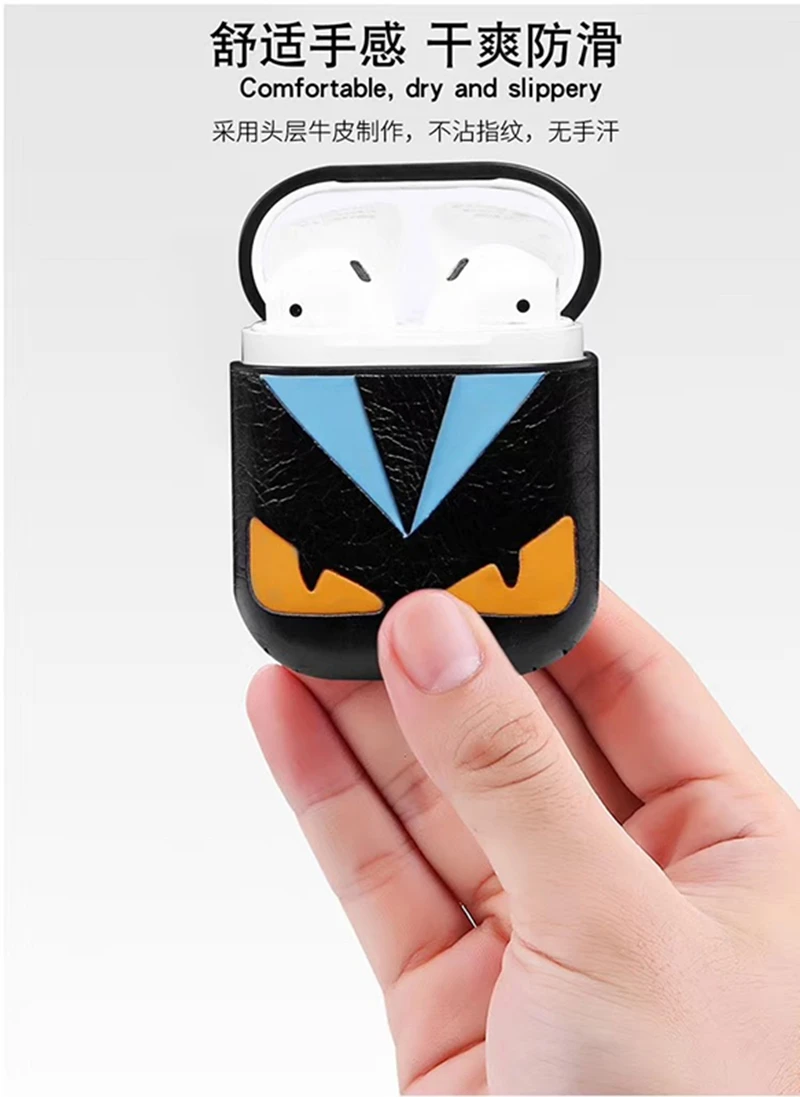 Роскошный брендовый кожаный чехол Devil Eyes для Airpods, защитная Беспроводная bluetooth-гарнитура, аксессуары, коробка для зарядки, сумка для наушников