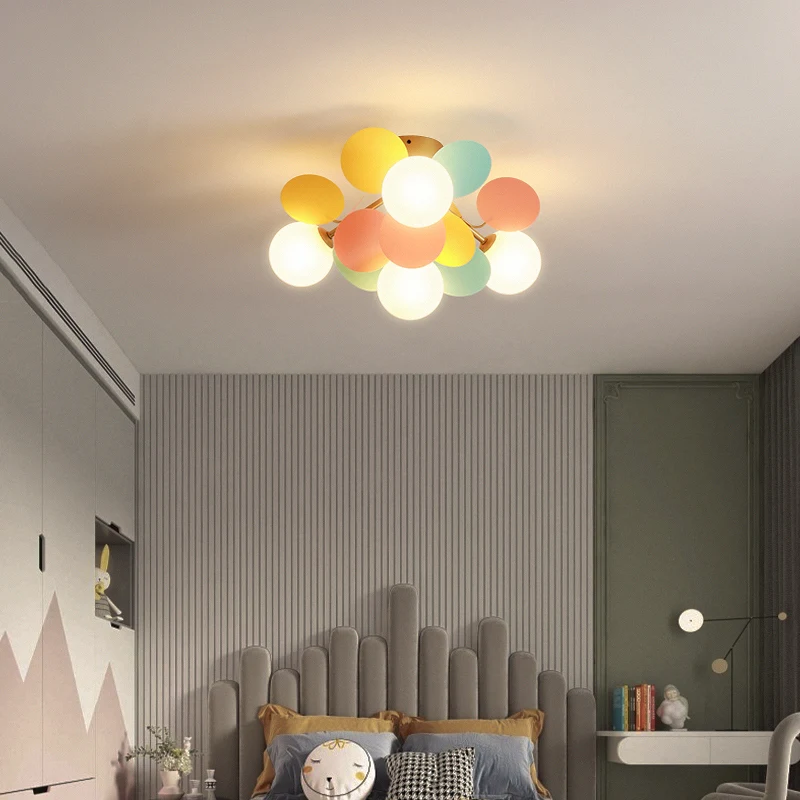 $48.10 Modern Macron Chandeliers Lamps Children Room Living Room Kids Bedroom LED Deco Ceiling Lamp Indoor Colourful Ceiling lighting