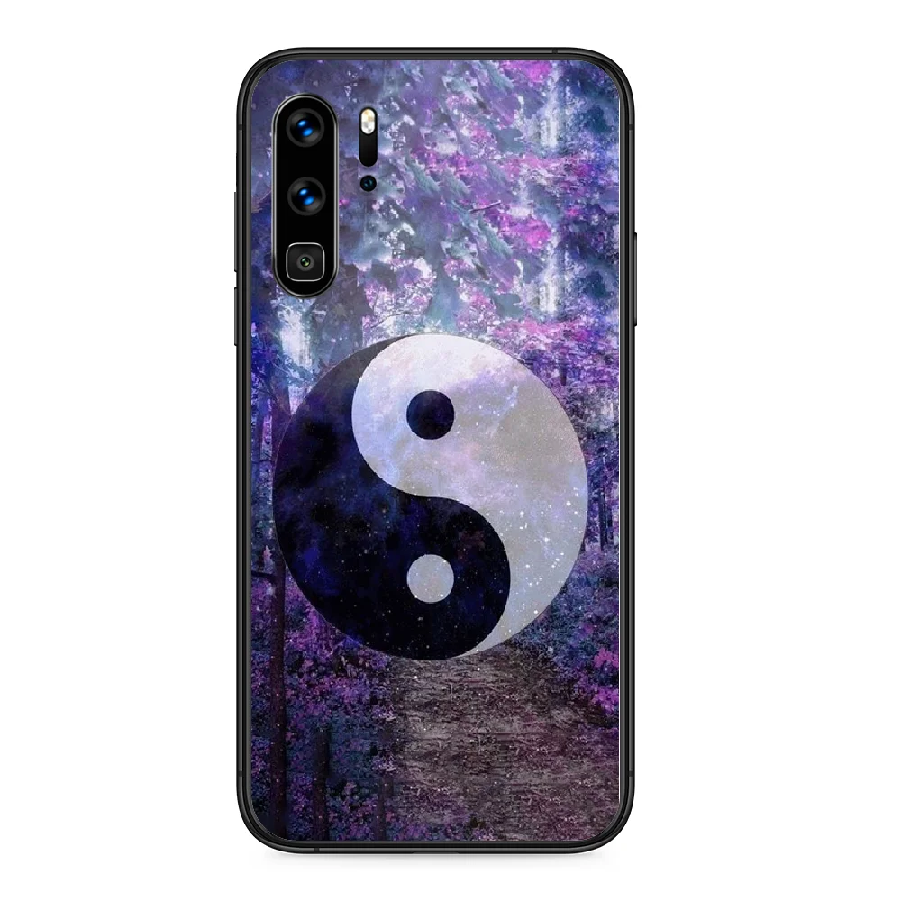 Yin Yang чехол для телефона с принтом граффити рыбы Huawei P 9 Smart 10 20 30 40 8 Lite Mini Z 2019 Pro black