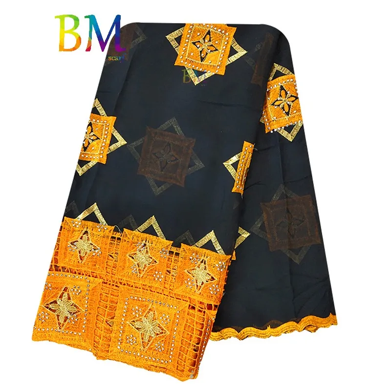 Последняя африканская Женская шаль 100% хлопок вышивка шарф Мусульманский Хиджаб