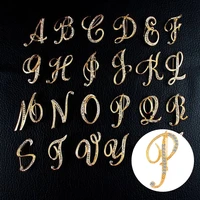 26 letters brooch crystal rhinestone alphabet women pin wedding jewellery gift