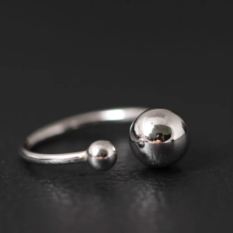 925 пробы серебряные гладкие открытые кольца ручной работы для женщин и девушек