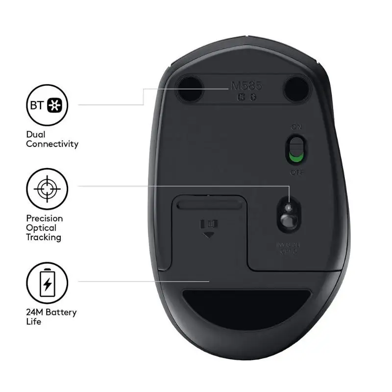 Беспроводная Бесшумная мышь Logitech M590 2 4 ГГц Универсальный Двойной режим 1000