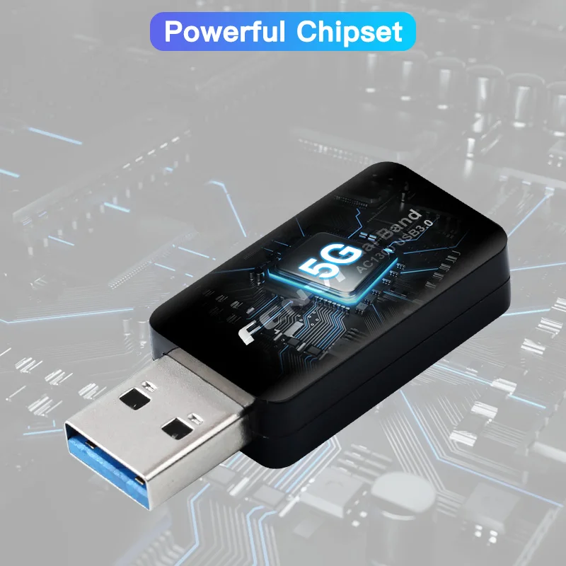Миниатюрный USB Wi-Fi адаптер 1300 Мбит/с сетевая карта Lan для ПК Wifi ключ