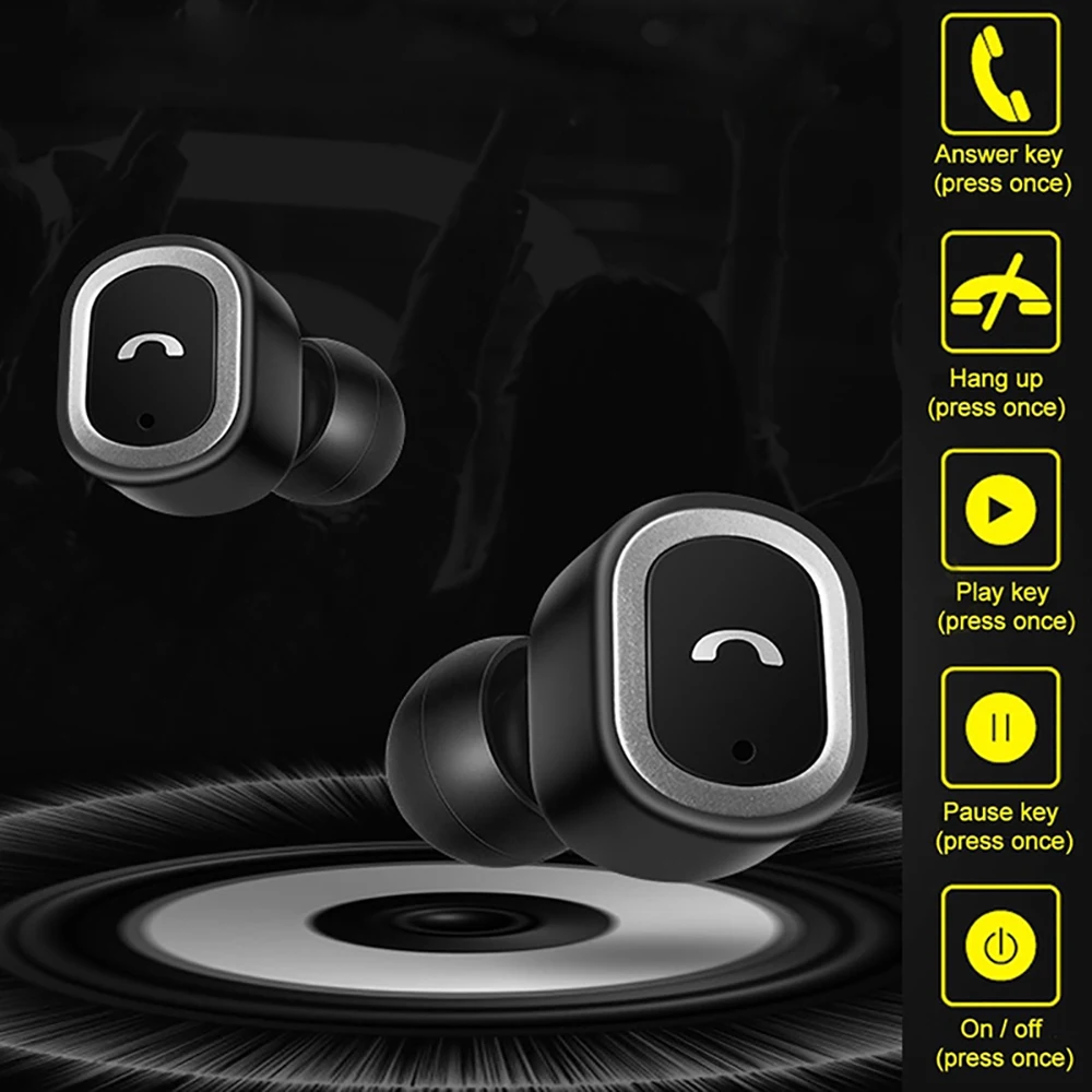 Беспроводные наушники Street с двойным микрофоном стерео проводные вкладыши для