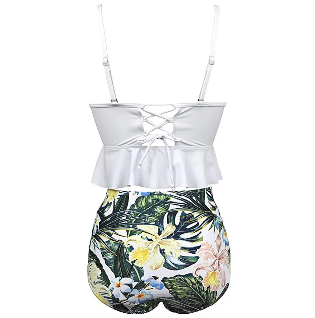 Женский купальник Леопардовый Гавайский принт пуш-ап сексуальный бикини набор