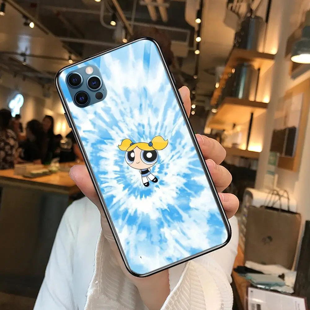 

Anime US Powerpuff Girl cute cartoon Anime Phone Case cover For iphone 12 Pro Max 11 8 7 6 S XR PLUS X XS SE 2020 mini black c