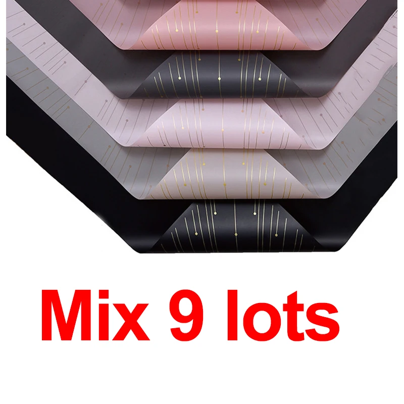 Mix 9lots 20 шт. бронзированный цветок оберточная бумага водостойкий букет цветочный DIY подарок Свадебные украшения Поставки - Цвет: Mix 9lots