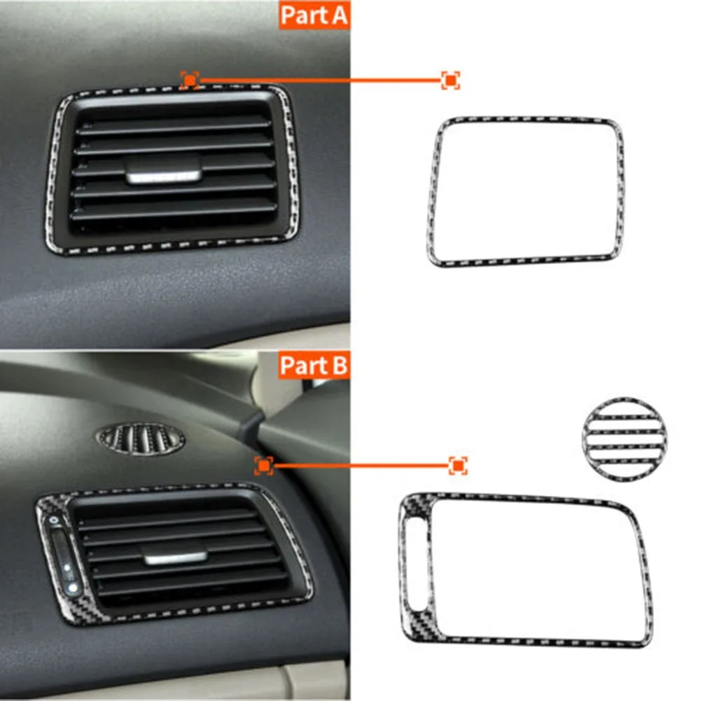 

3Pcs Carbon Fiber Copilot Air Vent Outlet Cover Trim For Honda Civic 8th 2006-11 Car Decorative Strip Accessories