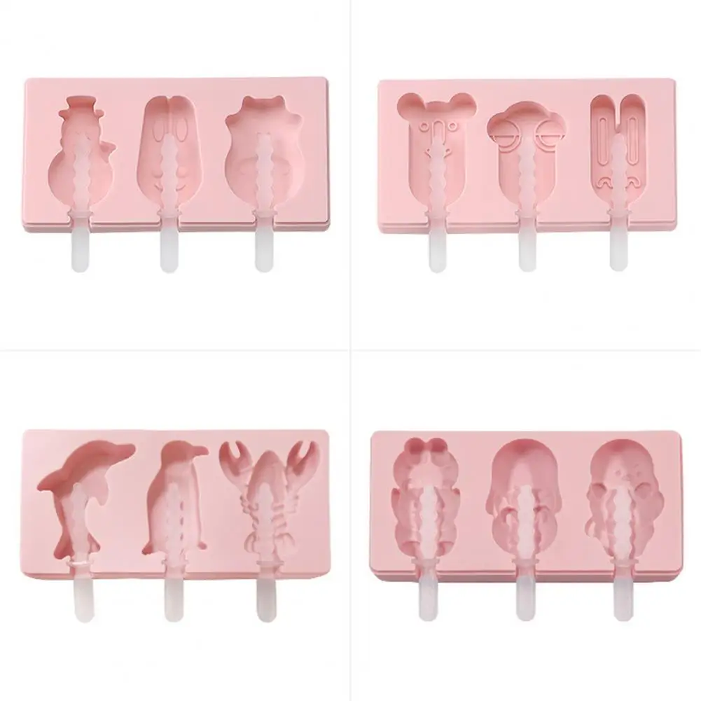 

Ice Cream Mold Non-stick Low Temperature Resistance Silicone Kitchen Ice Cream Lovely Mold for Kids High Quality Elastic