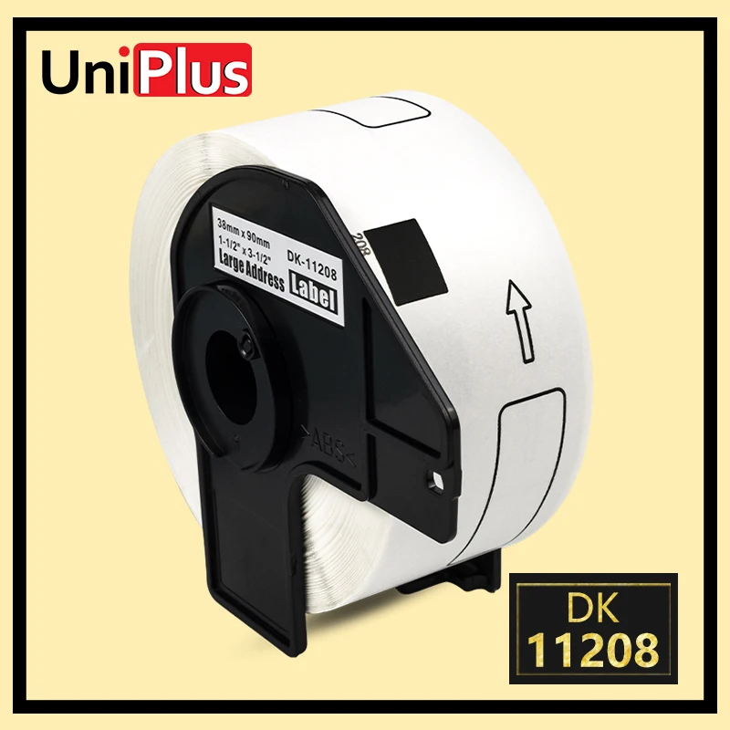 

UniPlus Сменные Этикетки DK 11208 для принтера Brother QL DK-11208 этикетки 38x90 мм адресная наклейка QL-700 QL500 800