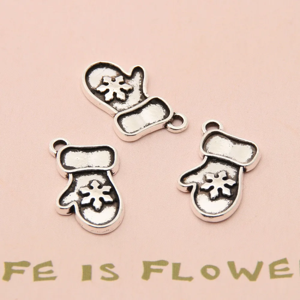 Милые зимние Подвески в виде снежных перчаток серебристого цвета 30 шт. подвески