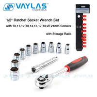 12 drive ratchet socket wrench set of heads mirror finish 12 inch drive sockets with plastic storage rack car bicycle repair