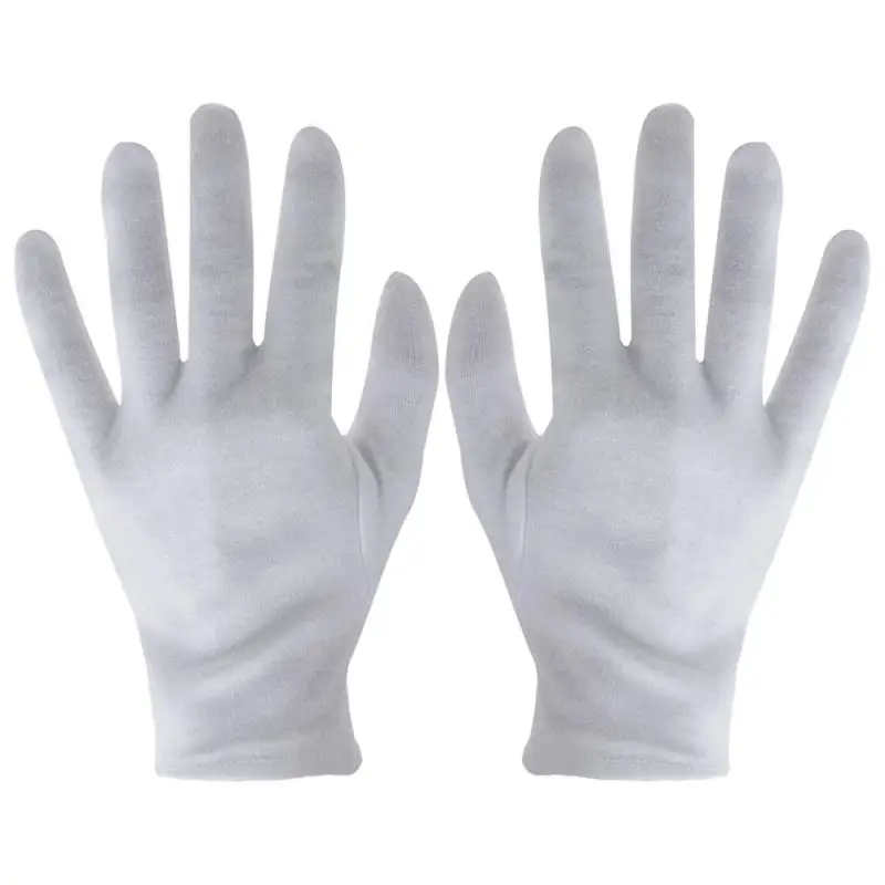 

1 Pairs Disposable Cotton Gloves For Dry Hands Handling Film SPA Gloves Ceremonial Inspection Outdoor Working Gloves White