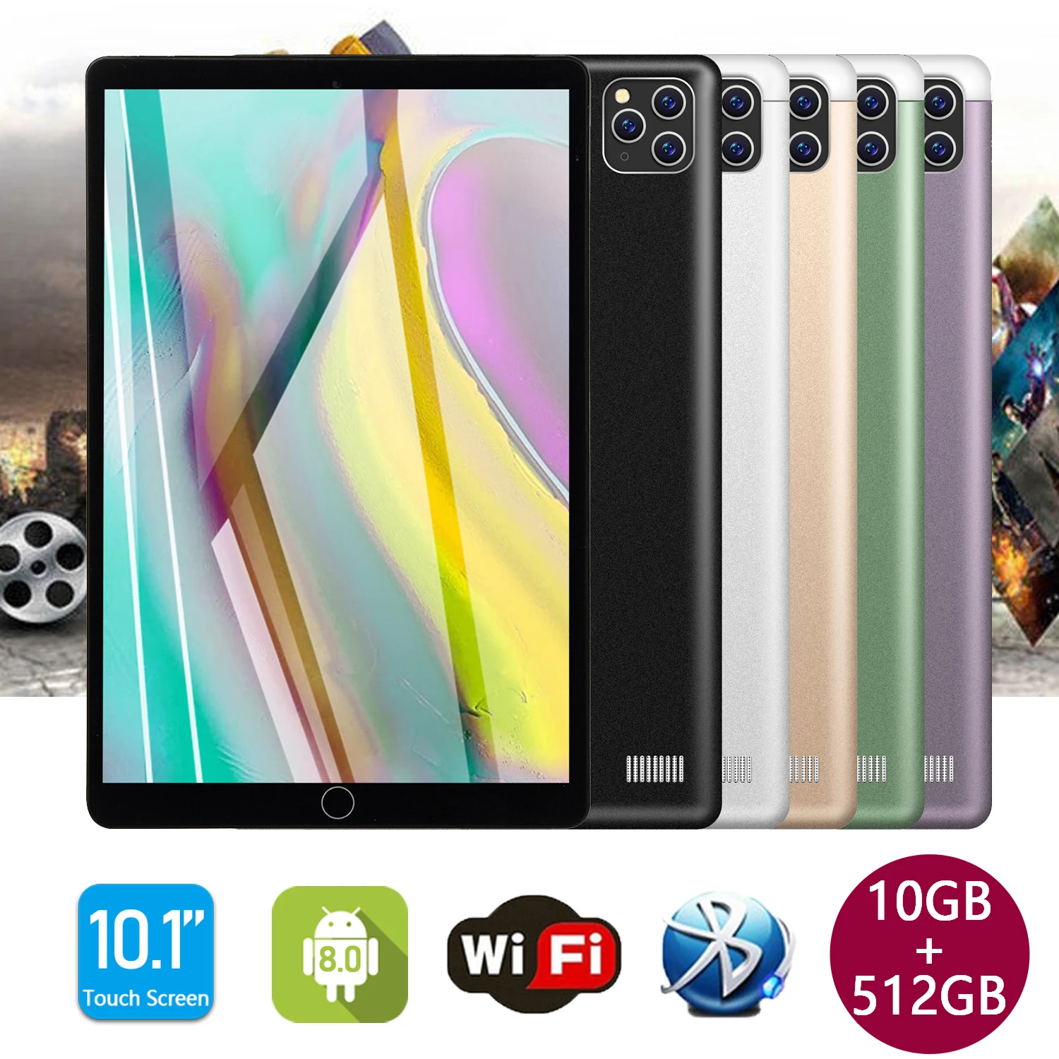 

S11 10.1'' Tablet PC 2560*1600 5G WiFi 4G LTE 10Core 10GB+512GB ROM Android 9.0 8800mAh Dual Wifi Type-C 8MP+16MP Camera Tablets