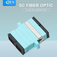 50pcs om3 duplex single mode plastic fiber optic adapter flange joint multi mode duplex fiber coupler connector