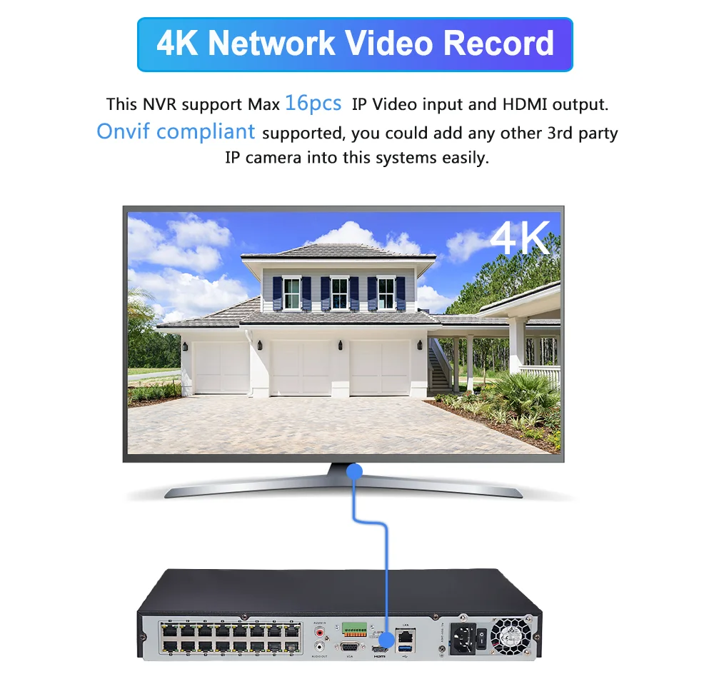 Online Hikvision 4K POE NVR DS-7616NI-I2/16P 16CH 12MP H265 + P2P CCTV NVR Für IP Kamera Sicherheit Kamera System Video Recorder