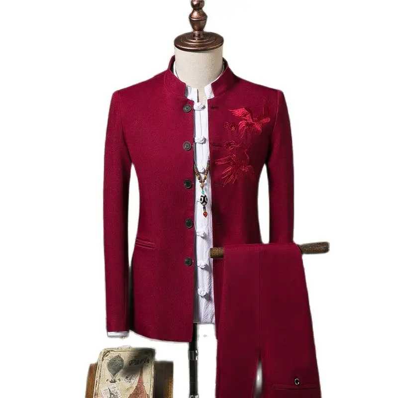 Мужской Блейзер большого размера с воротником-стойкой и брюки - купить по